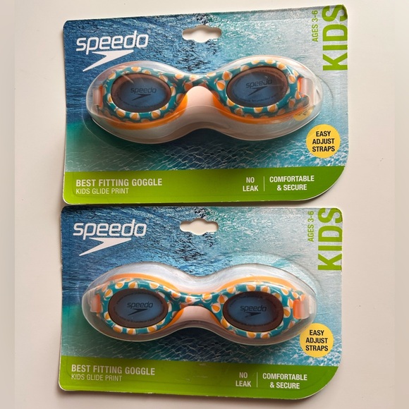 Speedo Kids Ages 3-6 Easy Adjustable Straps Goggles Set of Two New - Picture 1 of 4